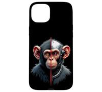 Half Monkey Lover Robotic Cyborg Ape AI Robots Tech Primates Case for iPhone 15 Plus