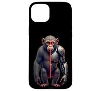Half Monkey Lover Robotic Cyborg Ape AI Robots Tech Primates Case for iPhone 15 Plus