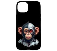 Half Monkey Lover Robotic Cyborg Ape AI Robots Tech Primates Case for iPhone 15 Plus