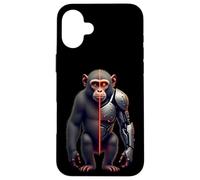 Half Monkey Lover Robotic Cyborg Ape AI Robots Tech Primates Case for iPhone 16 Plus