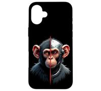 Half Monkey Lover Robotic Cyborg Ape AI Robots Tech Primates Case for iPhone 16 Plus
