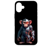 Half Monkey Lover Robotic Cyborg Ape AI Robots Tech Primates Case for iPhone 16 Plus