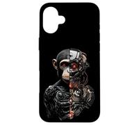 Half Monkey Lover Robotic Cyborg Ape AI Robots Tech Primates Case for iPhone 16 Plus