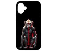 Half Monkey Lover Robotic Cyborg Ape AI Robots Tech Primates Case for iPhone 16 Plus