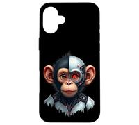 Half Monkey Lover Robotic Cyborg Ape AI Robots Tech Primates Case for iPhone 16 Plus