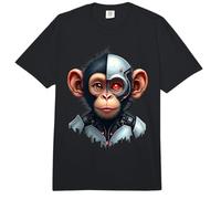 Half Monkey Lover Robotic Cyborg Ape AI Robots Tech Primates Comfort Colors Adult Heavyweight T-Shirt
