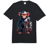Half Monkey Lover Robotic Cyborg Ape AI Robots Tech Primates Comfort Colors Adult Heavyweight T-Shirt
