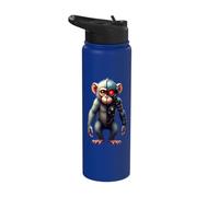 Half Monkey Lover Robotic Cyborg Ape AI Robots Tech Primates Stainless Steel Insulated Water Bottle