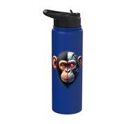 Half Monkey Lover Robotic Cyborg Ape AI Robots Tech Primates Stainless Steel Insulated Water Bottle