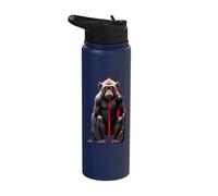 Half Monkey Lover Robotic Cyborg Ape AI Robots Tech Primates Stainless Steel Insulated Water Bottle