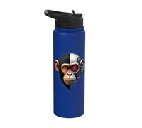 Half Monkey Lover Robotic Cyborg Ape AI Robots Tech Primates Stainless Steel Insulated Water Bottle