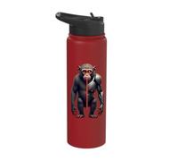 Half Monkey Lover Robotic Cyborg Ape AI Robots Tech Primates Stainless Steel Insulated Water Bottle