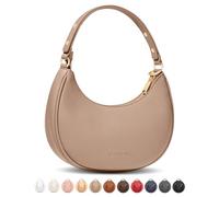 Half Moon Bag for Women - Faux Leather Crescent Bag with Anti Theft RFID Protection & Adjustable Shoulder Strap - Luna Bag with Gold Zippers & Anti Pickpocket Clip - Everyday Moon Shaped Purse