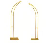 Half Moon Balloon Arch Stand,Floral Horn Arch Artificial,Floral Wall Support,For Walkway Backdrops Decoration,Floral Arrangements Door Frame,Gold,1.5+1.8m/5+6ft