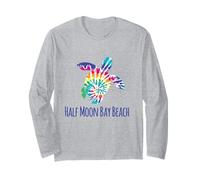 Half Moon Bay Beach BOHO Batik Tie Dye Loggerhead Turtle Long Sleeve T-Shirt