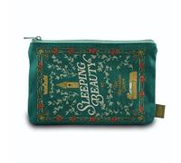 Half Moon Bay Book-Inspired Zipper Travel Pouch for Makeup, Toiletries, and Bag Organization 6 x 9.5 Inch Cotton Princesses, Green, 6 x 9.5 Inch