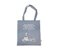 Half Moon Bay Books Transported Her Into New Worlds - Matilda - Slate Grey 15 x 13 Inch 100% Recycled Cotton Reusable Grocery Shopping Bag, Matilda Grey, 15 x 13 Inch