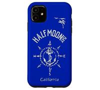 Half Moon Bay CA Compass Rose, Marine, Nautical, Sailng Case for iPhone 11