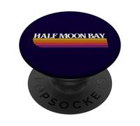 Half Moon Bay California Retro Graphic - Half Moon Bay CA PopSockets Adhesive PopGrip