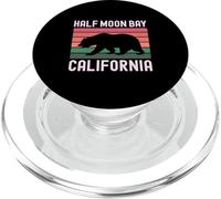 Half Moon Bay California Vintage Retro Bear Coast Beach Pink PopSockets PopGrip for MagSafe
