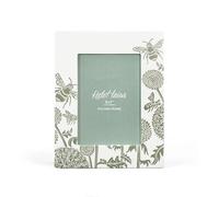 Half Moon Bay Clover Flower Blooms and Bumble Bees - by Kate Heiss - Sage Green/White 9.8 x 7.8 Inch Dolomite Tabletop Photo Frame; Holds 5 x 7 Inch Photo, FRAMKH03