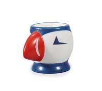 Half Moon Bay Coastal Puffin Bird - Red/White/Blue 2.5 x 2 Inch Ceramic Boiled Egg Cup Holder