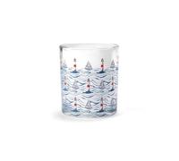 Half Moon Bay Coastal Repeat - Lighthouse Sailboat - Blue/Red 10 Ounce Glass Drinking Glass
