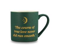 Half Moon Bay Course of True Love Never Did Run Smooth 10.5 Ounce Green and Gold Ceramic Stoneware Beverage Drinking Mug