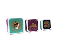 Half Moon Bay - Disney Aladdin Set of 3 Lunch Boxes with lids - BPA Free Food Containers - Lunch Box - School Lunch Box - Snack Box Container - Stack Lunch Box Lunch Box