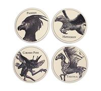 Half Moon Bay Harry Potter Magical Creatures Set of 4 Ceramic Coasters, White