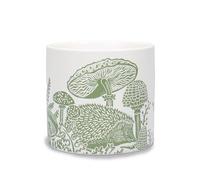 Half Moon Bay Hedgehog Woodland Walk - by Kate Heiss - Sage Green/White 4.25 x 3.94 Inch Ceramic Stoneware Standing Planter Pot