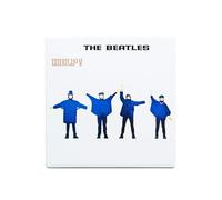 Half Moon Bay Help! Album Cover - The Beatles - Blue/White 4 Inch Stoneware Drink Beverage Coaster