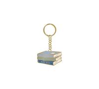 Half Moon Bay I Love Books - Rather Be Reading - Read More - Blue/Gold 1.5 x 1.5 Inch Zinc Alloy/Enamel Novelty Ring Keychain, Blue/Gold, 1.5 x 1.5 Inch