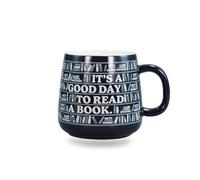 Half Moon Bay | It's A Good Day to Read A Book Ceramic Mug | Premium Literary Range | Bookshelf Collection Scandi Shaped Coffee and Tea Cup | Gifts for Book Lovers