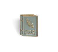 Half Moon Bay | Jane Austen | Sense and Sensibility Metal Pin Badge | Pastel Blue & Gold Book Shaped Enamel Brooch | Premium Literary Range | Gift for Novel Lovers & Women