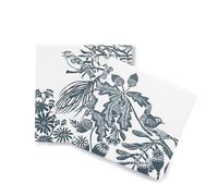 Half Moon Bay Birds in Branches - by Kate Heiss - Navy Blue/White 4 Inch Stoneware Drink Beverage Coaster; Set of 2