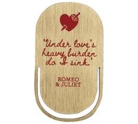 Half Moon Bay Love's Heavy Burden Do I Sink Shakespeare Romeo and Juliet 4.4 x 1.7 Inch Red and Gold Zinc Alloy and Enamel Paperclip Style Bookmark Place Keeper