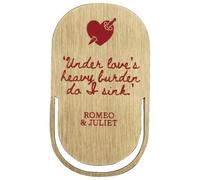 Half Moon Bay Love's Heavy Burden Do I Sink Shakespeare Romeo and Juliet 4.4 x 1.7 Inch Red and Gold Zinc Alloy and Enamel Paperclip Style Bookmark Place Keeper