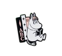 Half Moon Bay Moominvalley Moomin ABC Books 3.2 x 2 Inch Black, Pink and White Zinc Alloy and Enamel Lapel Pin Badge