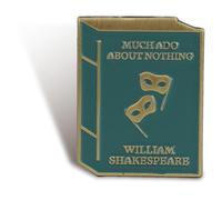 Half Moon Bay Much Ado About Nothing William Shakespeare 1.5 Inch Teal Green and Gold Zinc Alloy and Enamel Lapel Pin Badge, 1.5 Inch, Zinc Alloy and Enamel, no gemstone