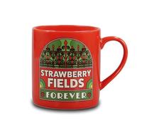 Half Moon Bay Officially Licensed The Beatles Strawberry Fields Forever Ceramic Coffee Mug Premium 12.5 Oz Red Retro Psych-Pop Tea Cup and Classic Rock Music Fan Gift