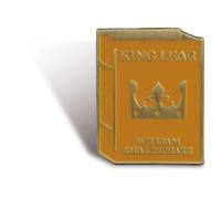 Half Moon Bay | Shakespeare | King Lear Metal Book Pin Badge | Ochre Enamel 1.5-Inch Crown Lapel Pin | Premium Literary Range | Dark Academia Gift for Bookworms