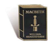 Half Moon Bay Macbeth William Shakespeare 1.5 Inch Black and Gold Zinc Alloy and Enamel Lapel Pin Badge, 1.5 Inch, Zinc Alloy and Enamel, no gemstone