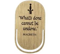Half Moon Bay What's Done Cannot Be Undone Shakespeare Macbeth 4.4 x 1.7 Inch Black and Gold Zinc Alloy and Enamel Paperclip Style Bookmark Place Keeper