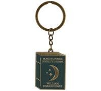 Half Moon Bay | Shakespeare | Midsummer Night's Dream Metal Book Keyring | Teal Enamel 1.5-Inch Moon & Stars Keychain | Premium Literary Range | Dark Academia Gift for Bookworms