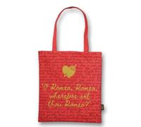 Half Moon Bay | Shakespeare | Romeo & Juliet Recycled Cotton Tote Bag | Crimson Red & Gold Book Bag with Handles | Premium Literary Range | Dark Academia Gift for Bookworms & Students