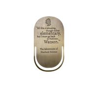 Half Moon Bay Amusing Rather Elementary - Sherlock Holmes - Bronze Tone 2.8 x 2.1 Inch Zinc Alloy/Enamel Bookmark Paper Clip