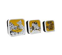 Half Moon Bay Snack Box | The Beatles Set of 3 Plastic Food Containers with Lids | Lunchbox Adult & Kids Bento Lunch Box | Food Storage Containers | Kids Snack Boxes | Sandwich Box | Yellow Submarine