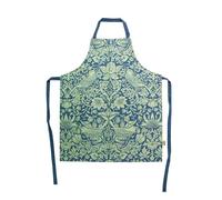 Half Moon Bay Strawberry Thief - by William Morris - Sage Green/Blue 26 x 31.5 Inch 100% Recycled Cotton Cooking Baking Kitchen Apron, Sage Green/Blue, 26 x 31.5 Inch