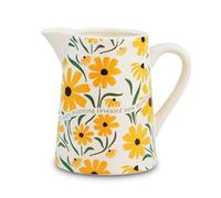 Half Moon Bay | The Secret Garden | 500ml Ceramic Serving Jug | Yellow Floral Botanical Cream Pitcher for Milk | Secret Garden Heritage Collection | Cottage Gift for Gardeners